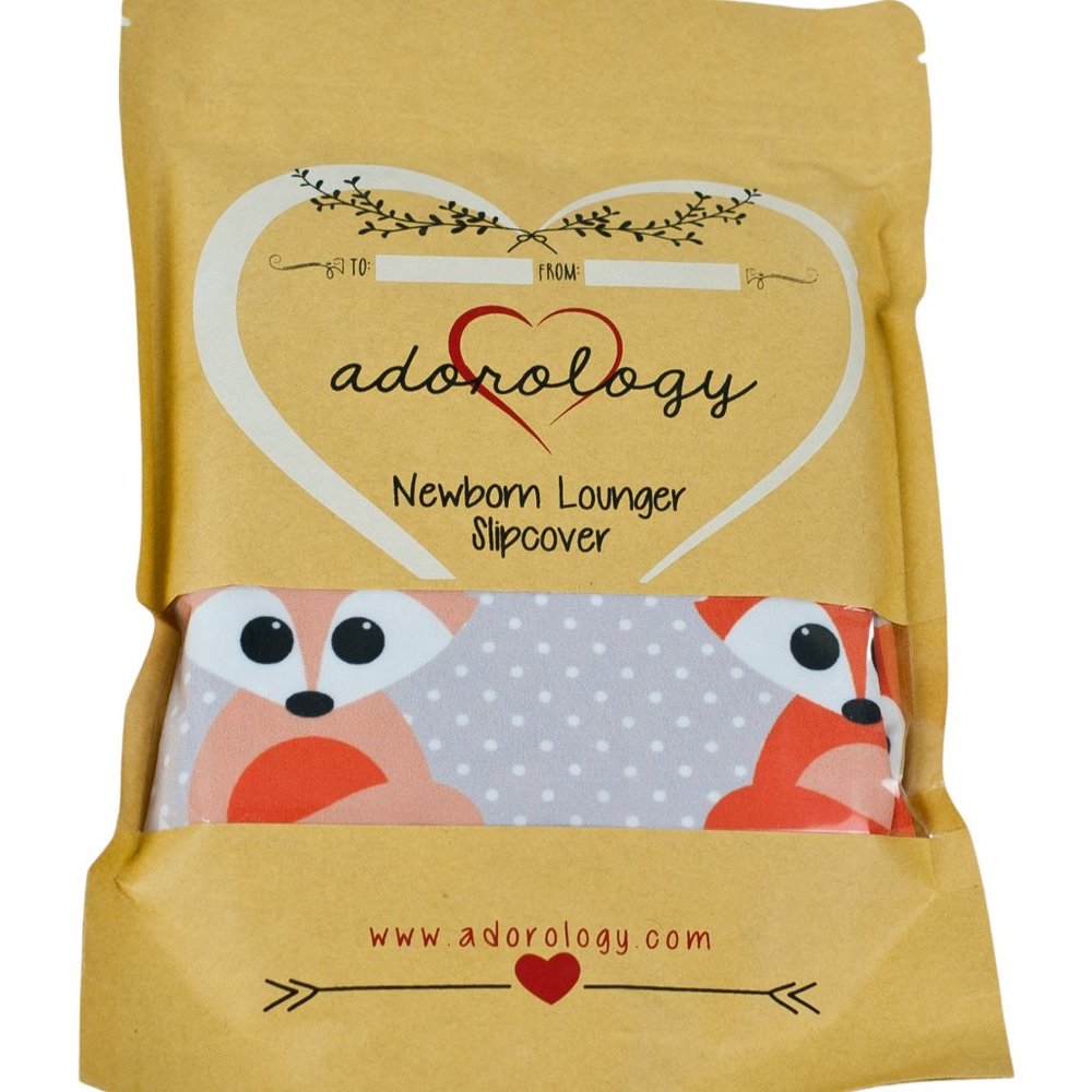 Newborn Lounger Slipcover Baby Gray Foxes Design - Picture 4 of 5